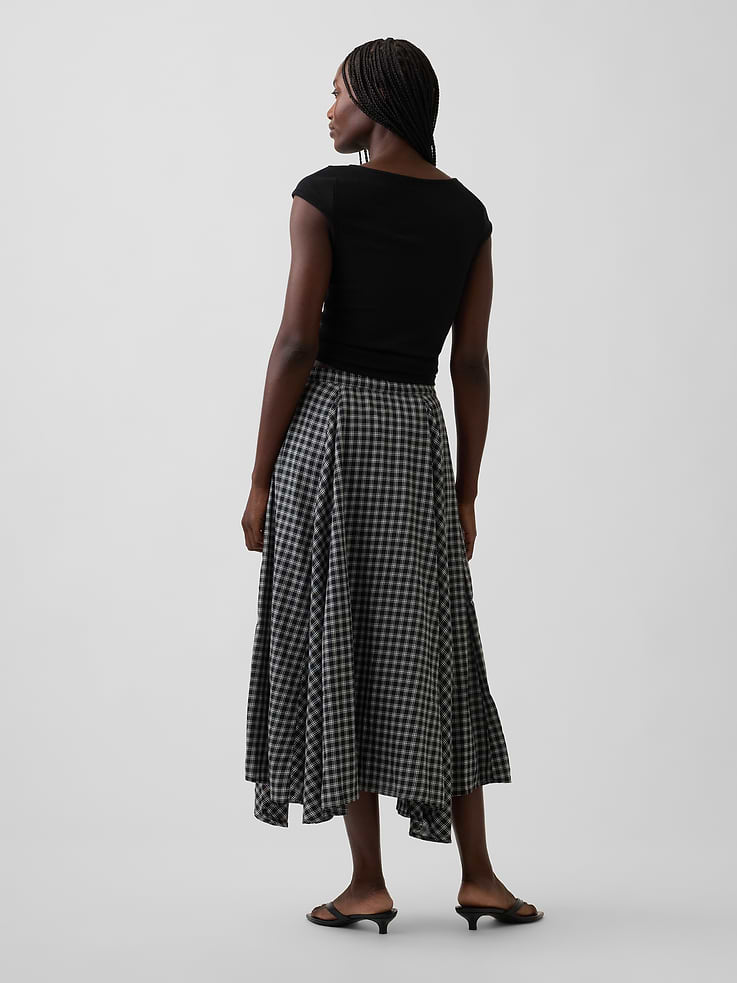 Image number 2 showing, Plaid Maxi Handkerchief Skirt