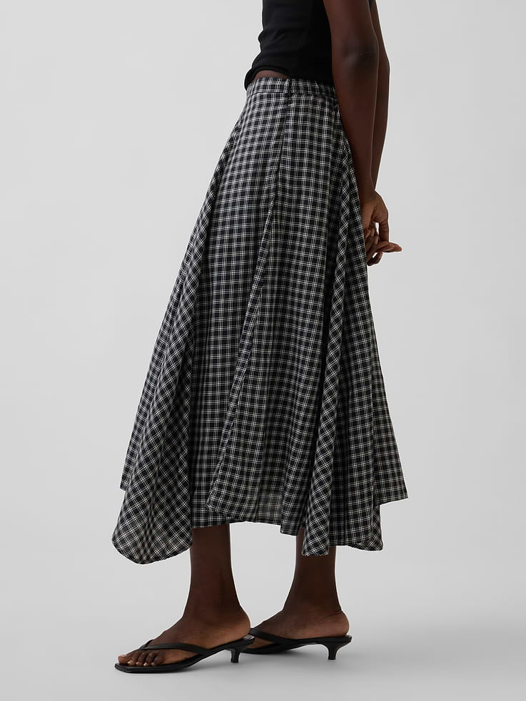Image number 3 showing, Plaid Maxi Handkerchief Skirt