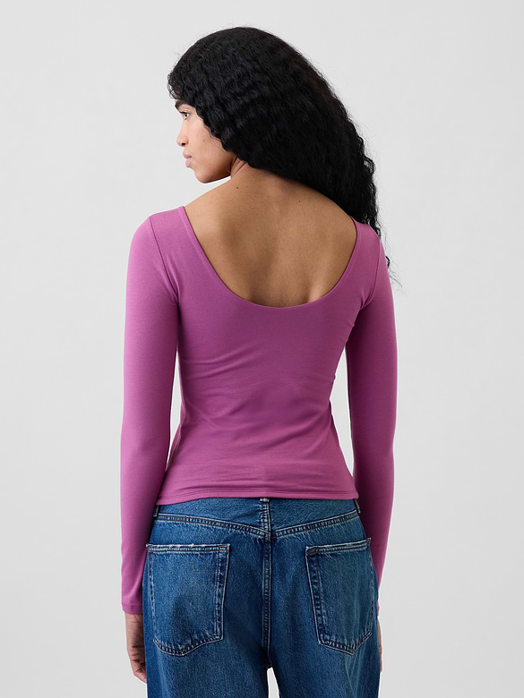 CloseKnit Jersey Scoop-Back T-Shirt