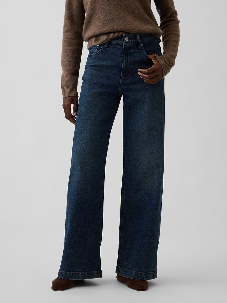Image 2 of 6, High Rise Stride Wide-Leg Jeans