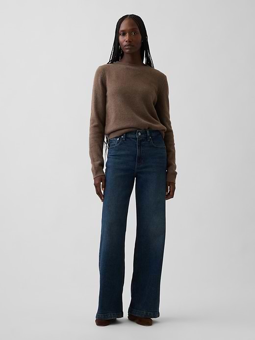 High Rise Stride Wide-Leg Jeans - Dark tint wash by Gap