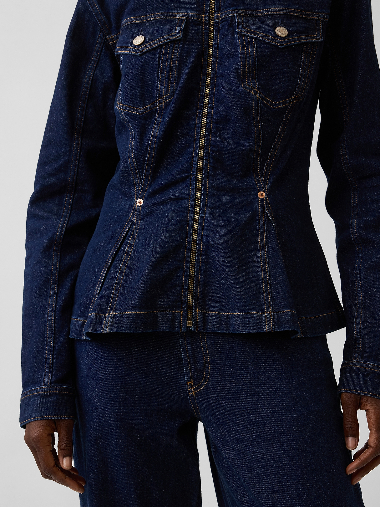 Denim Zip Peplum Jacket | Gap