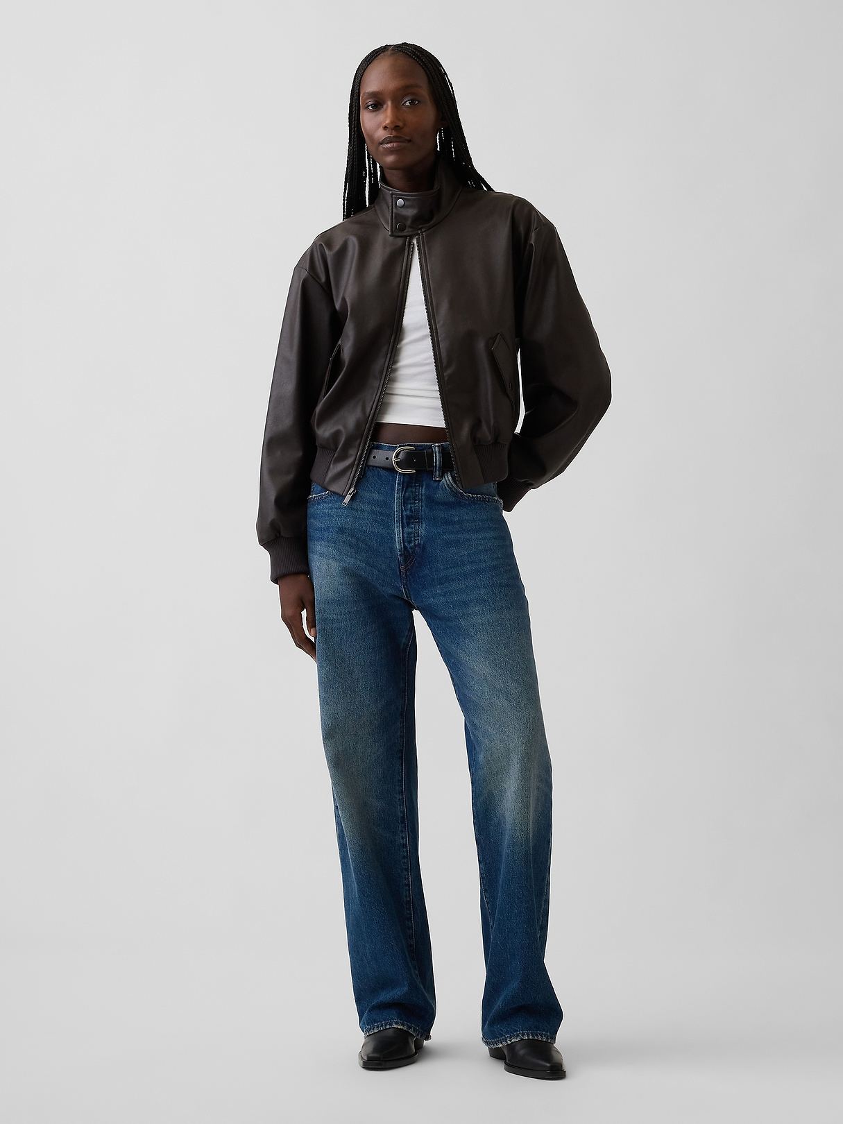 Vegan Leather Bomber Jacket | Gap