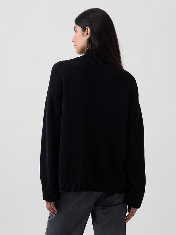 100% Cotton Oversized Turtleneck Sweater