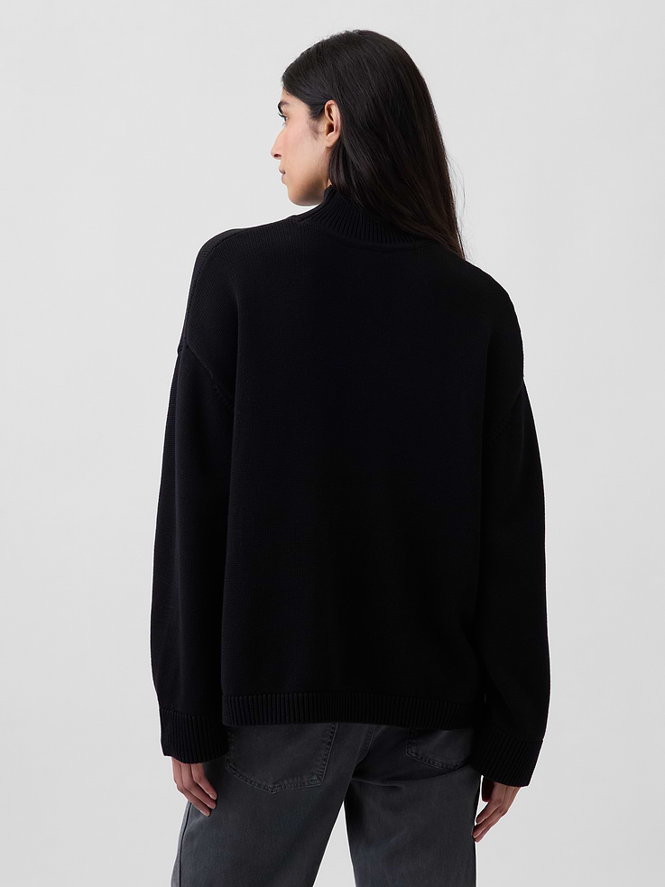 Image number 3 showing, 100% Cotton Oversized Turtleneck Sweater