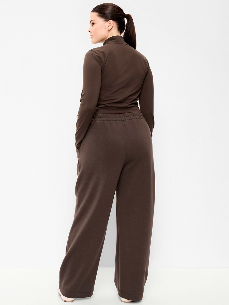 Image number 7 showing, High-Waisted Bounce Fleece Wide-Leg Sweatpants