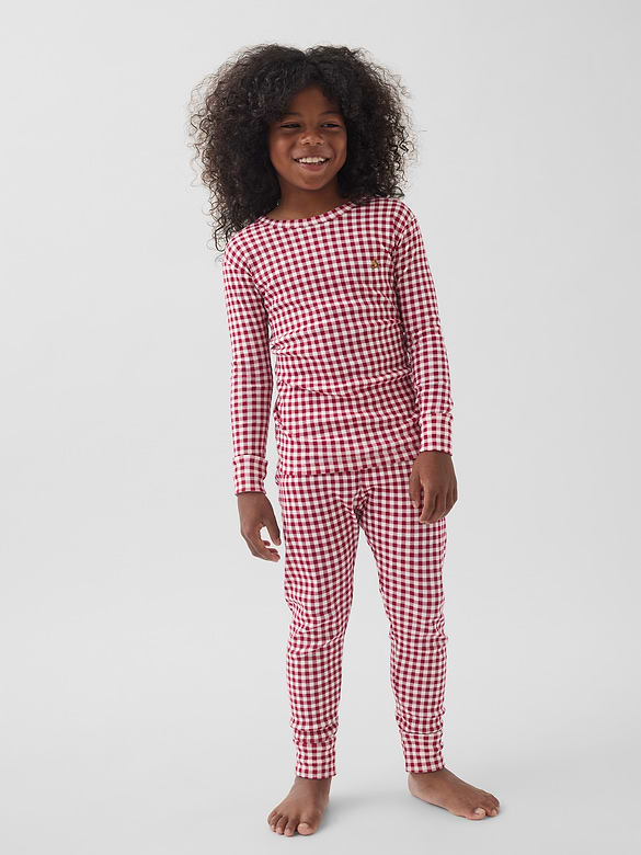 Kids & Baby Organic Brushed Cotton Gingham PJ Set
