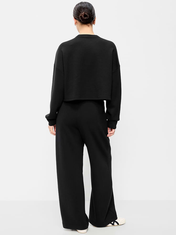 Image number 6 showing, High-Waisted Bounce Fleece Wide-Leg Sweatpants
