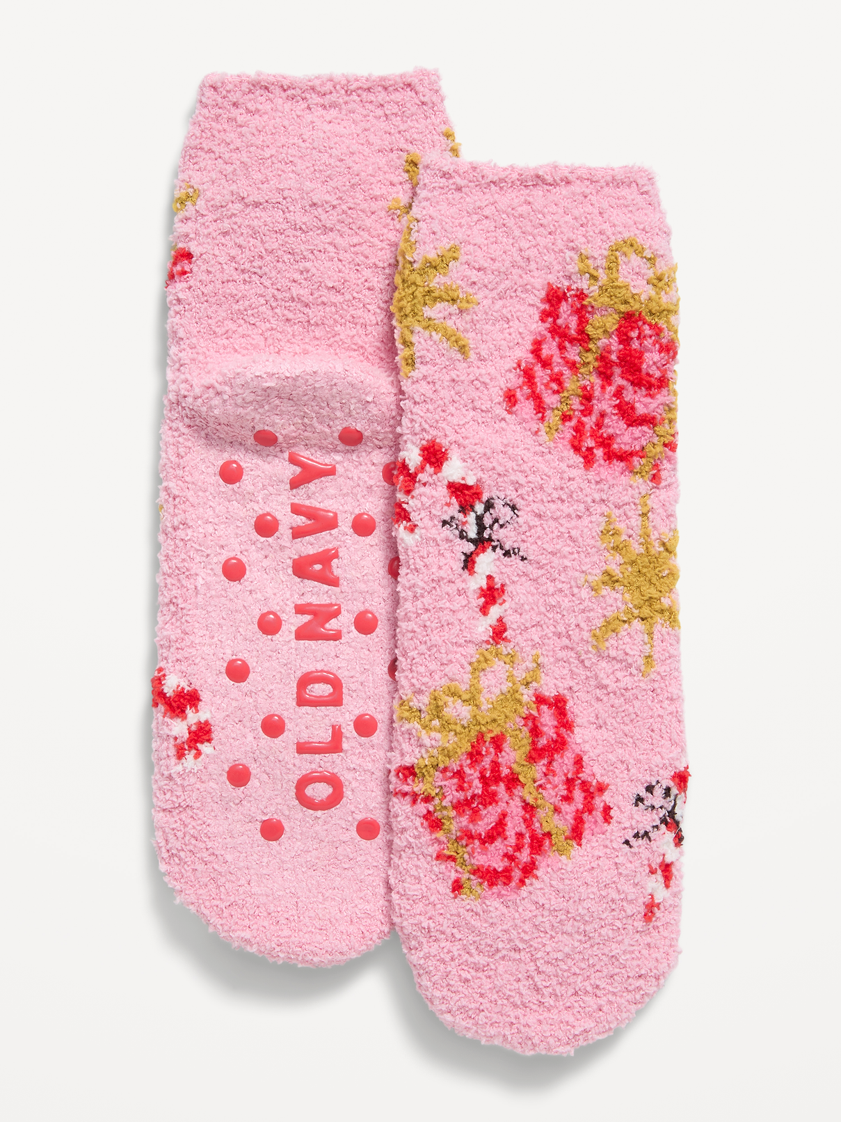 Image 1 of 1, notched toe seams for added comfort, textured gripper dots at soles, Product #1184189