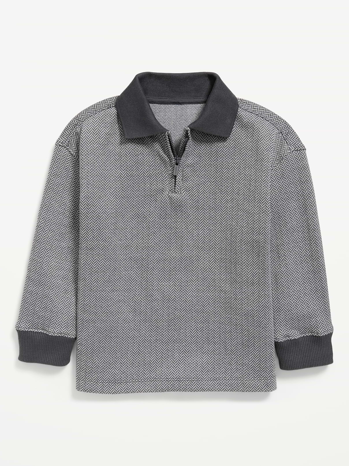 Image 1 of 2, pointed collar, quarter zip, long sleeves, drop shoulders, Product #1184227