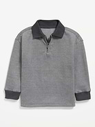 Image 1 of 2, pointed collar, quarter zip, long sleeves, drop shoulders, Product #1184227