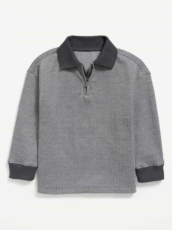 Oversized Collared Quarter-Zip for Toddler Boys