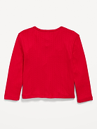 Image 2 of 3, Long-Sleeve Bow-Front Pointelle-Knit Top for Toddler Girls