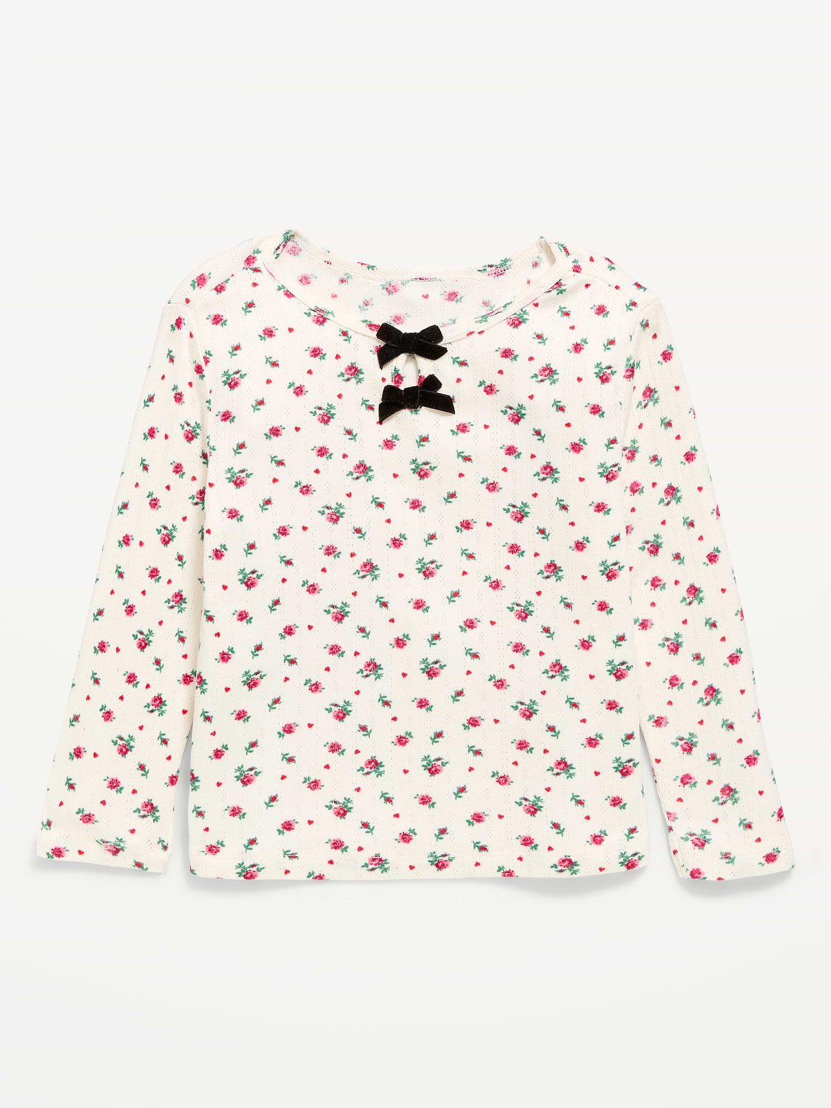 Image 1 of 2, envelope neckline, long sleeves, keyhole cutout at neckline with decorative bows, Product #1184895