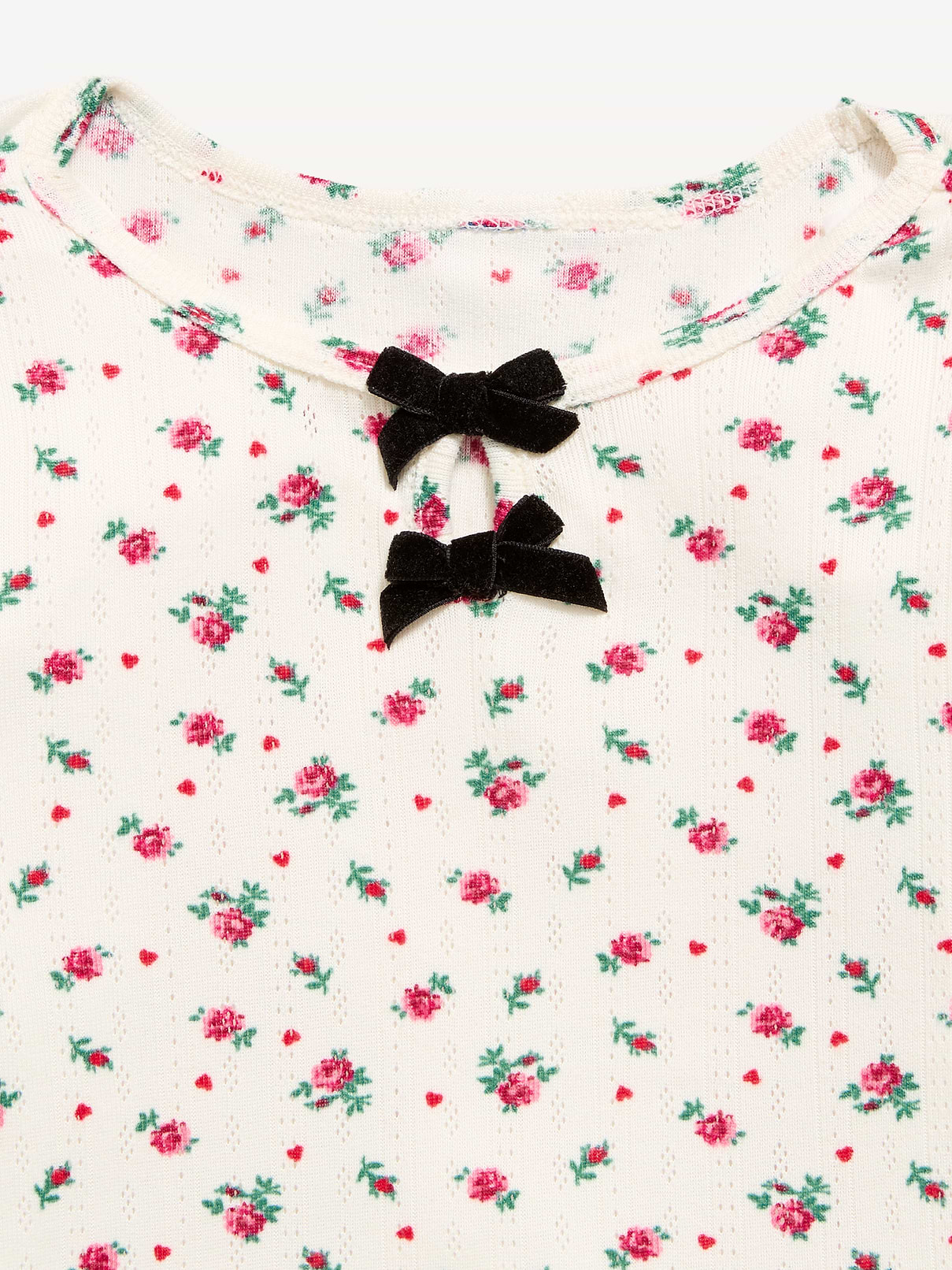 Image 2 of 2, Long-Sleeve Bow-Front Pointelle-Knit Top for Toddler Girls