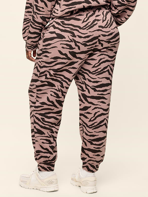 Pantalon de jogging en molleton raffiné à taille haute