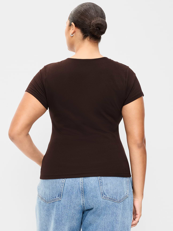 Image 8 of 8, Hug Double-Layer Short-Sleeve Top