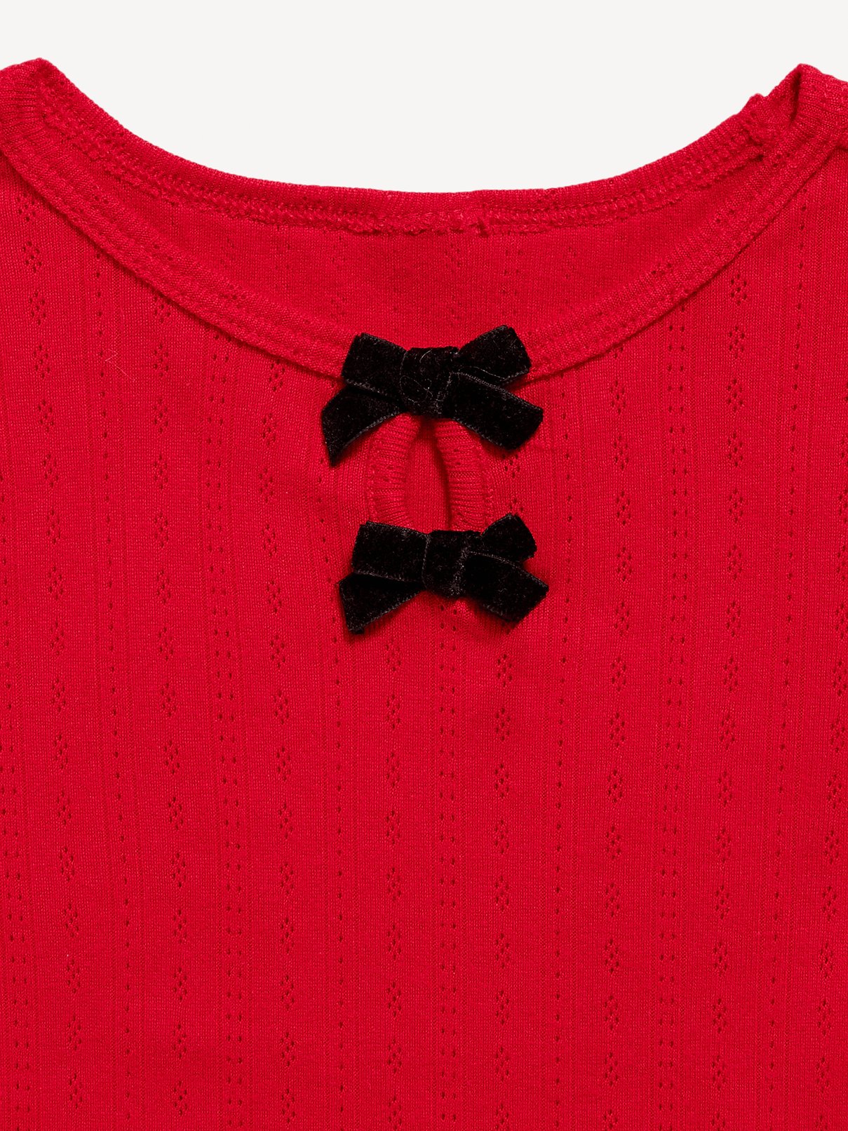 Image 3 of 3, Long-Sleeve Bow-Front Pointelle-Knit Top for Toddler Girls