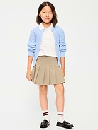 L'image numéro 1 présente Jupe-short à plis d’uniforme scolaire en tricot point de Rome pour fille