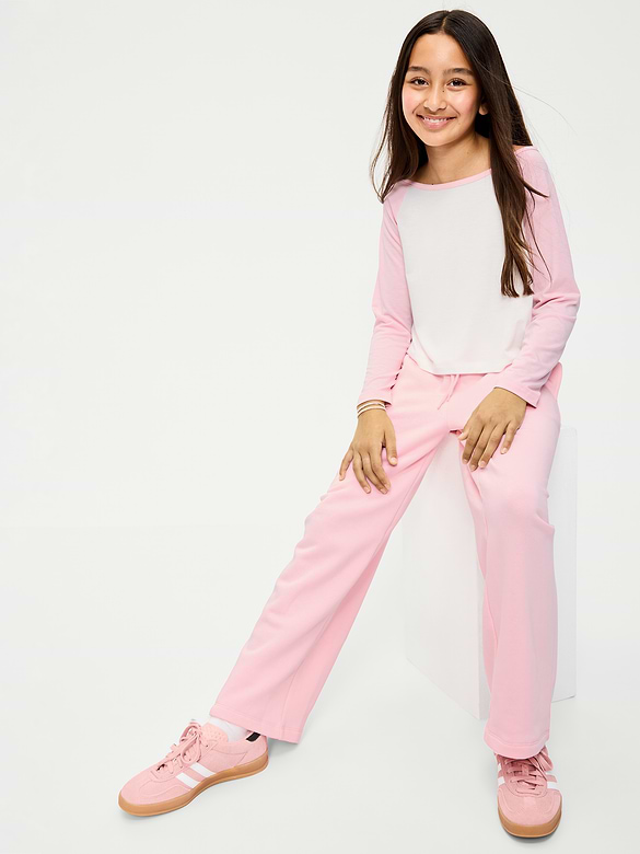 High-Waisted Graphic Wide-Leg Sweatpants for Girls