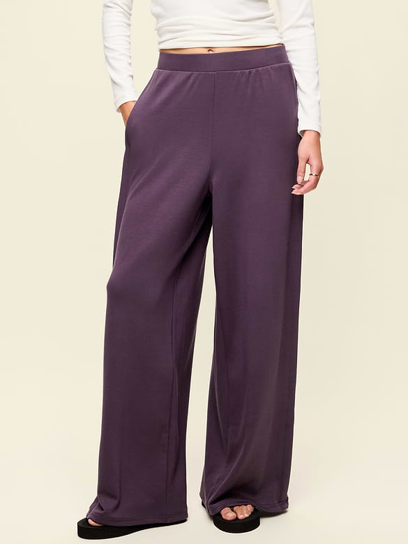 High-Waisted Bounce Lite Drapey Wide-Leg Pleated Pants
