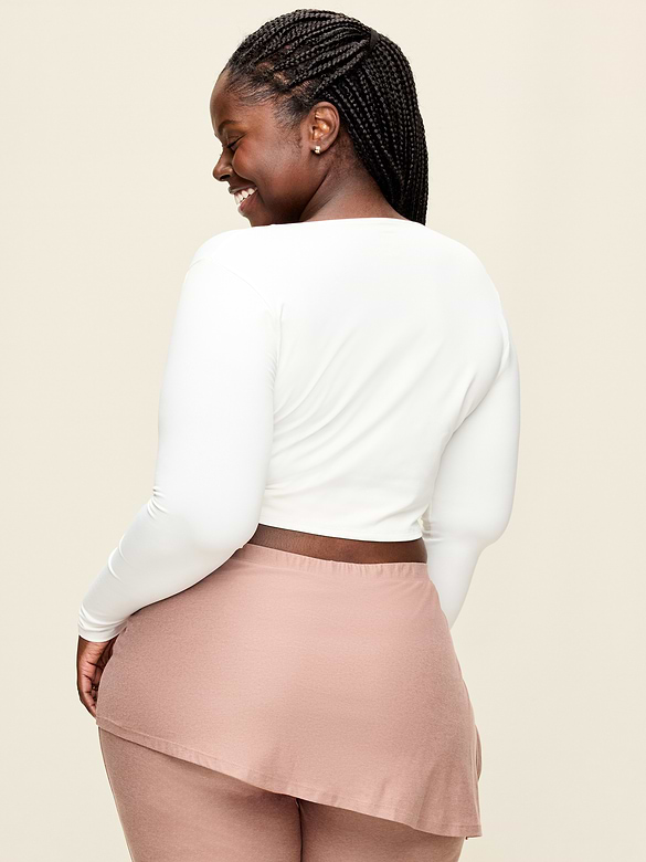 StudioSmooth Long-Sleeve Wrap Top