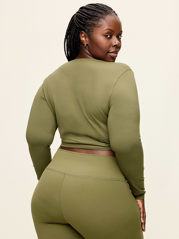 StudioSmooth Long-Sleeve Wrap Top