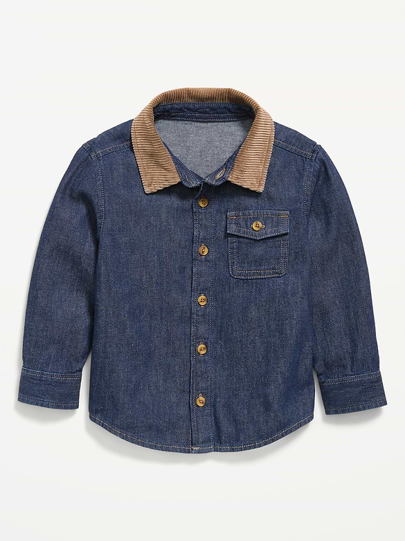 Long-Sleeve Denim Shirt for Toddler Boys