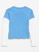 Image number 3 showing, Fitted 2-in-1 Graphic T-Shirt for Girls