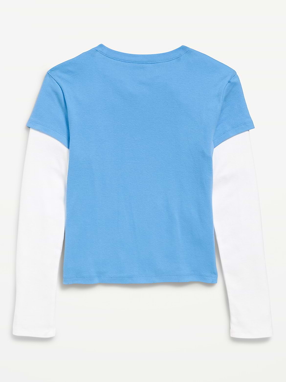 Fitted 2-in-1 Graphic T-Shirt for Girls