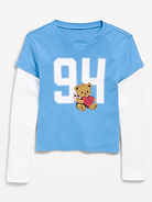 Image number 1 showing, Fitted 2-in-1 Graphic T-Shirt for Girls