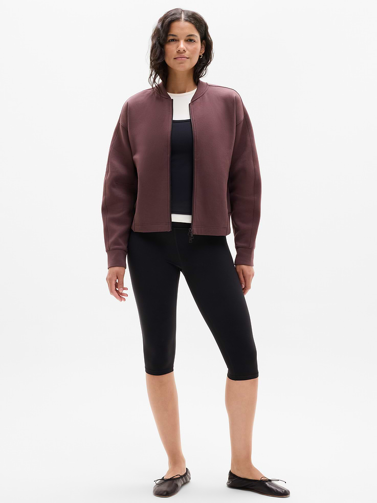 Image 4 of 5, Form Knit Bomber Sweatshirt