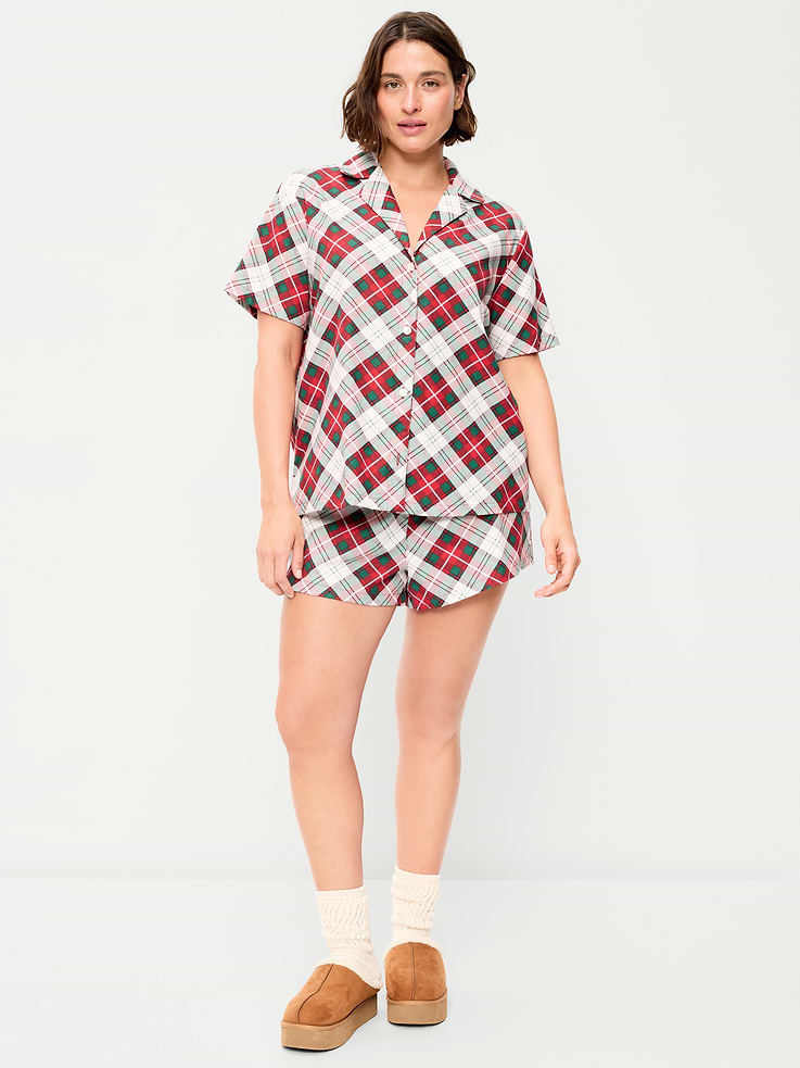 Image number 3 showing, Flannel Pajama Short Set for Women