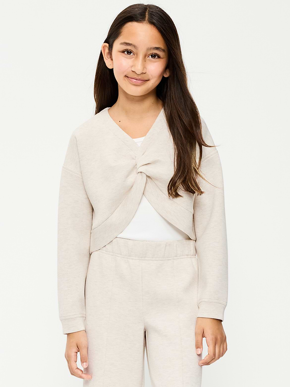 Bounce Fleece Twist-Front Sweatshirt for Girls