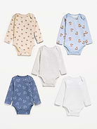 Image number 2 showing, Long-Sleeve Bodysuit 5-Pack for Baby