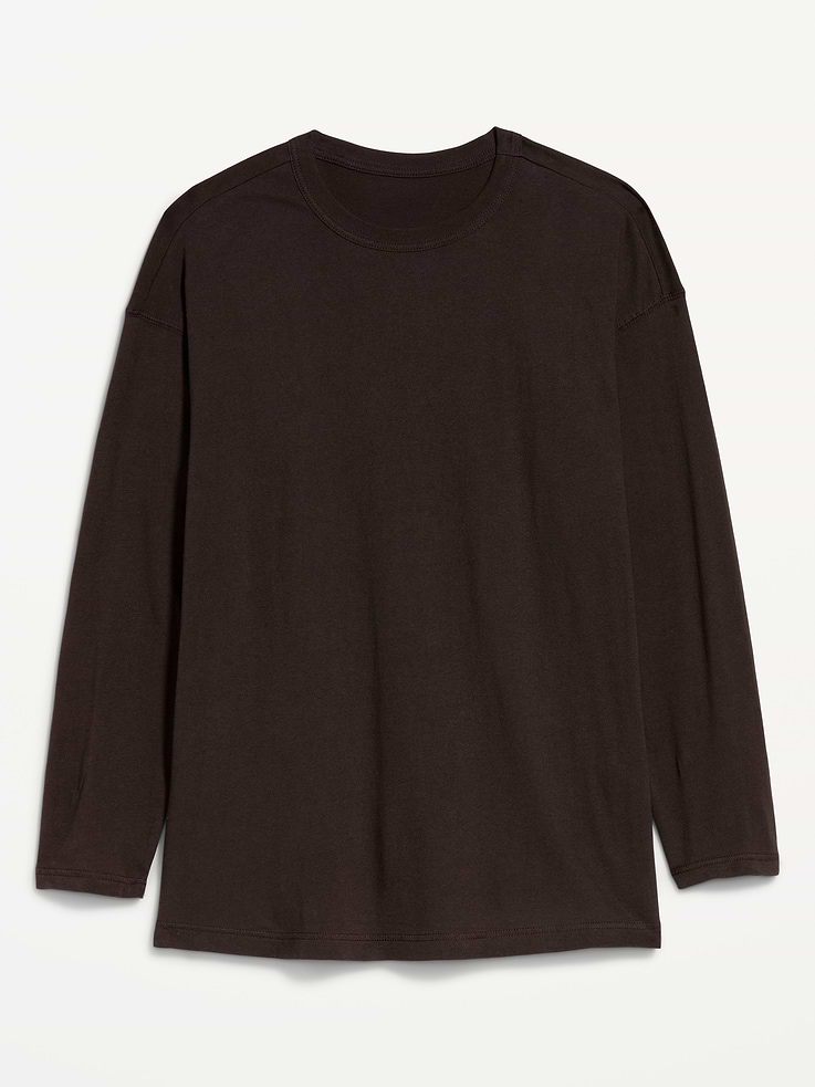 Image 4 of 4, Oversized EveryWear Long-Sleeve Tunic T-Shirt