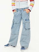 L'image numéro 1 présente Jean cargo coupe très généreuse à jambe large à taille basse pour fille