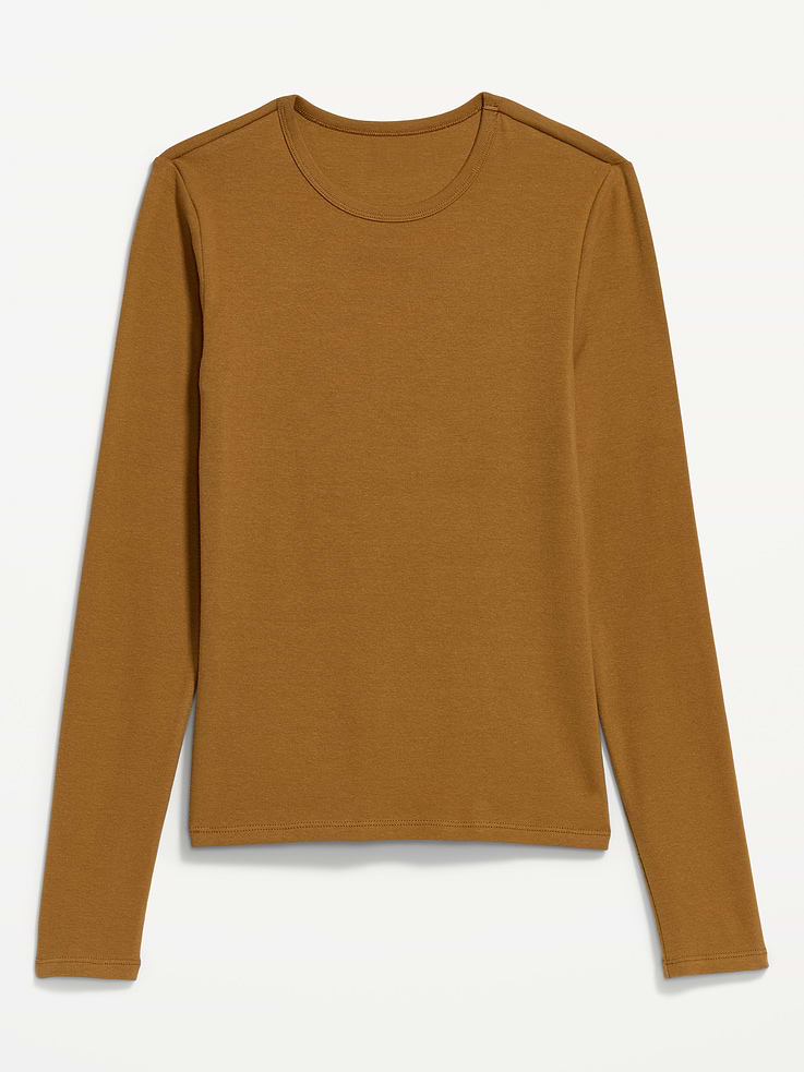 Image 4 of 8, Snug Crew-Neck Long Sleeve T-Shirt