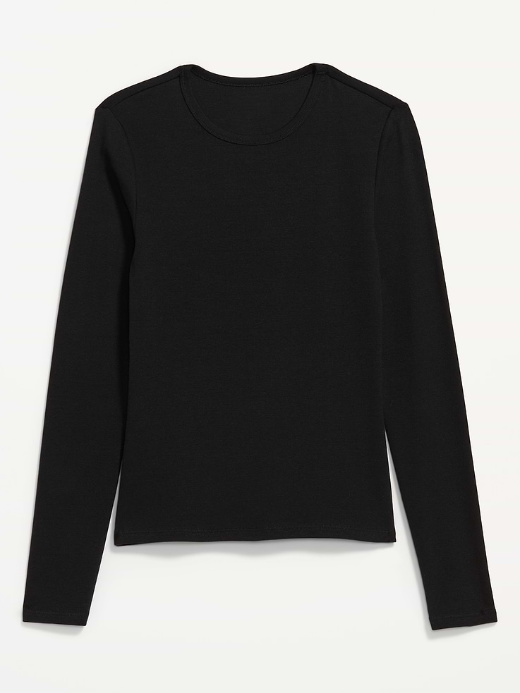 Image 4 of 8, Snug Crew-Neck Long Sleeve T-Shirt