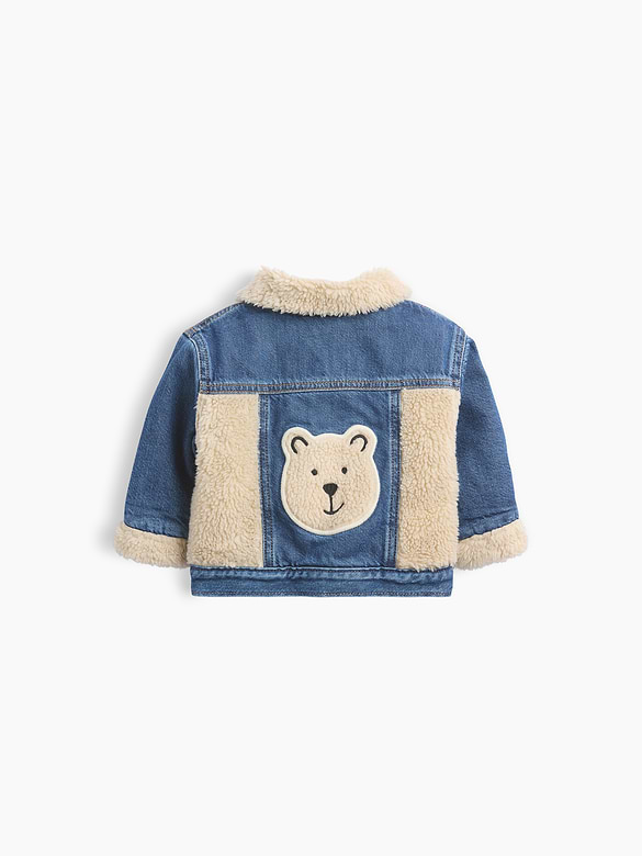 Baby Sherpa Bear Icon Denim Jacket