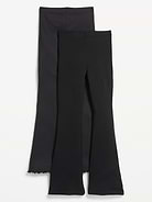 Image number 1 showing, Full-Length Flared Leggings 2-Pack for Girls