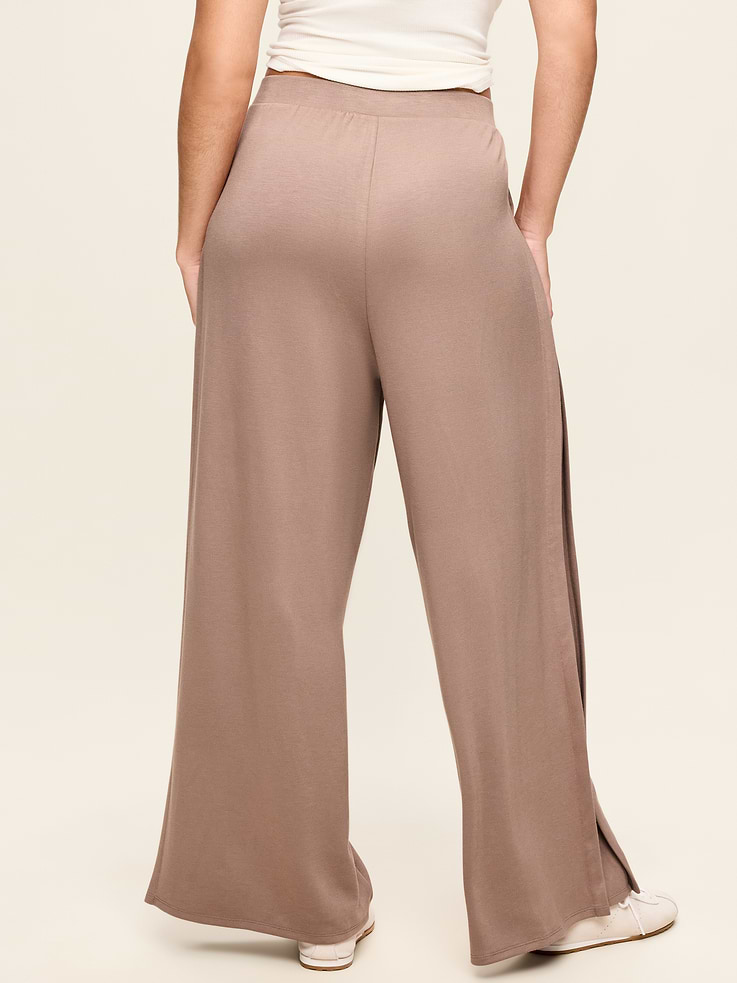 Image number 3 showing, High-Waisted Bounce Lite Drapey Wide-Leg Pleated Pants