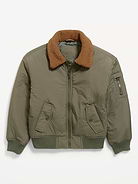 Image 2 of 3, Water-Resistant Sherpa-Collar Aviator Jacket for Boys