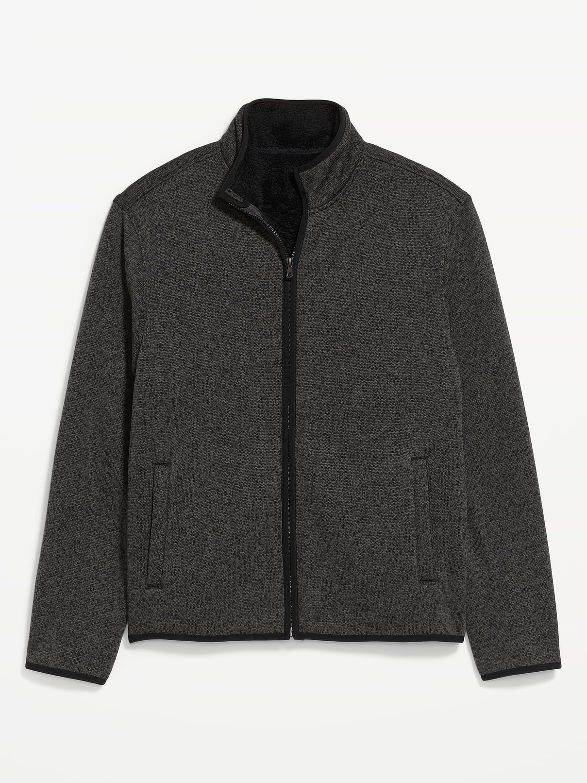 Image 2 of 2, Sweater Fleece Sherpa-Lined Full-Zip Jacket
