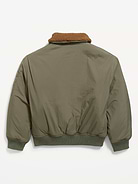 Image 3 of 3, Water-Resistant Sherpa-Collar Aviator Jacket for Boys