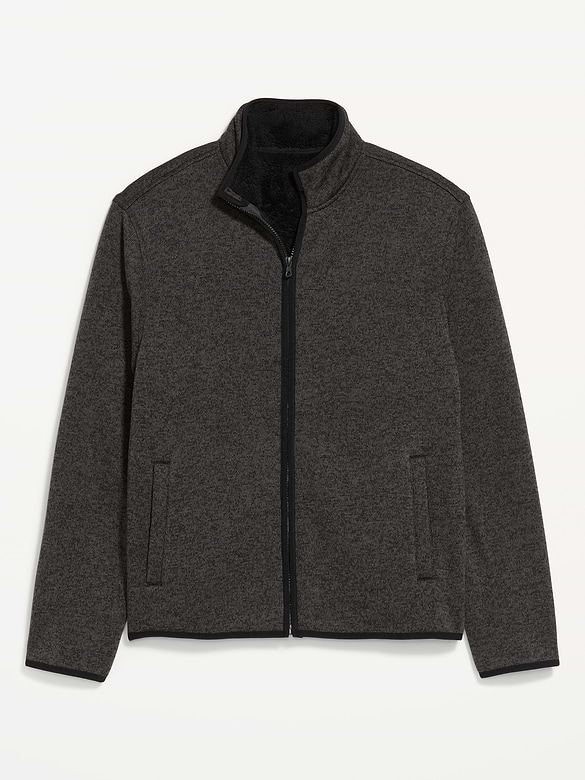 Sweater Fleece Sherpa-Lined Full-Zip Jacket