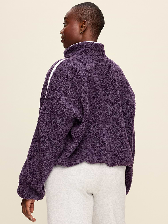 Loose Sherpa Quarter-Zip Pullover