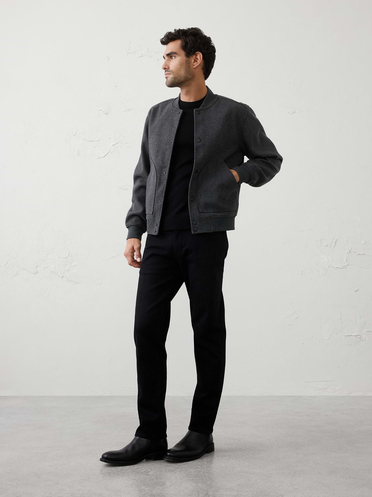 Image number 1 showing, Knit Melton Bomber