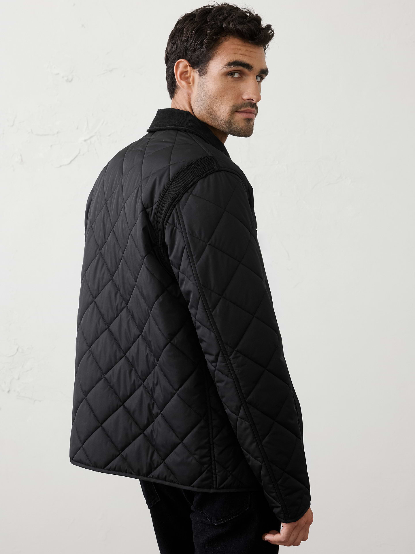 Image number 2 showing, Corduroy-Collar Quilted Jacket