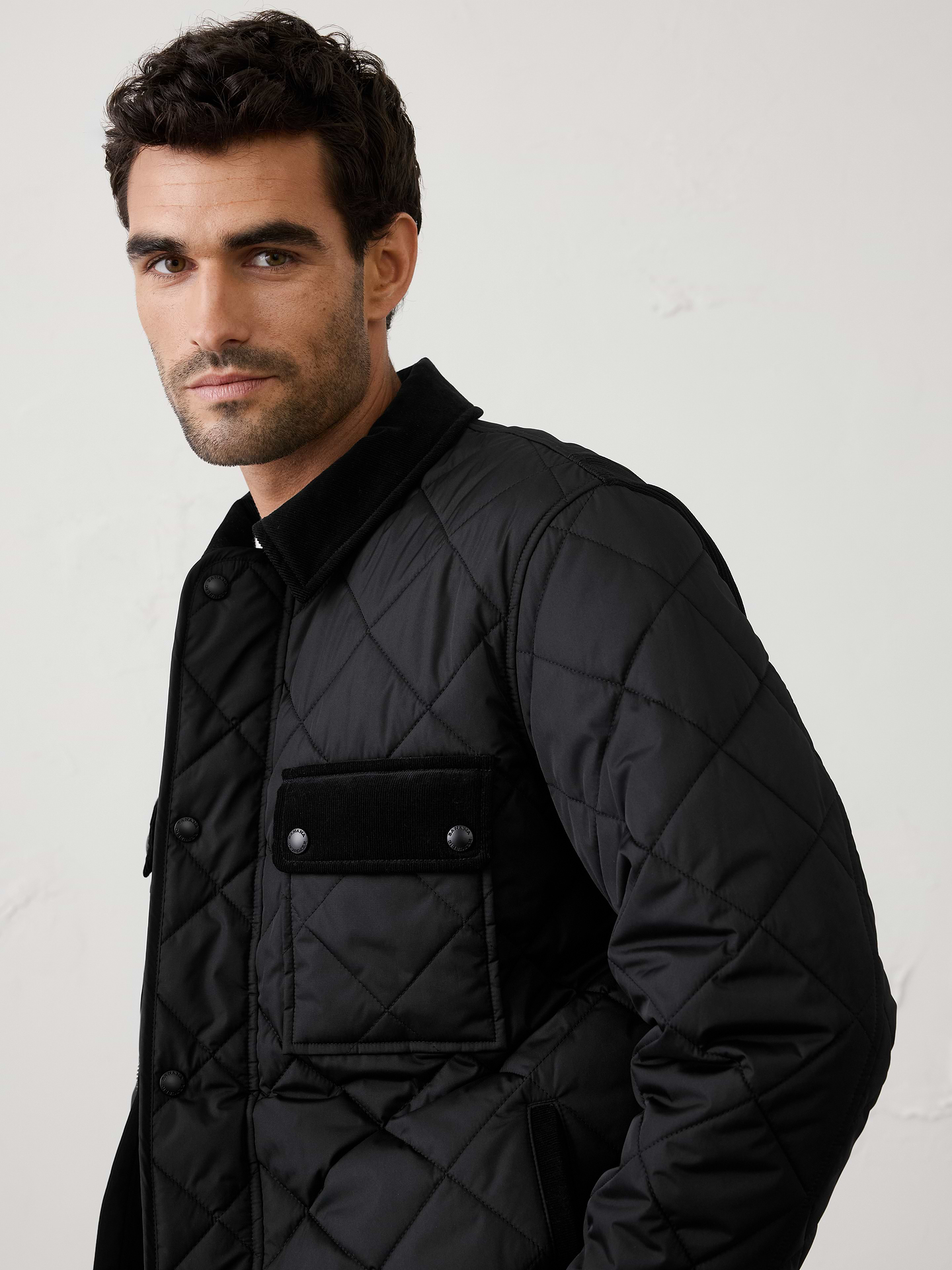 Image number 3 showing, Corduroy-Collar Quilted Jacket
